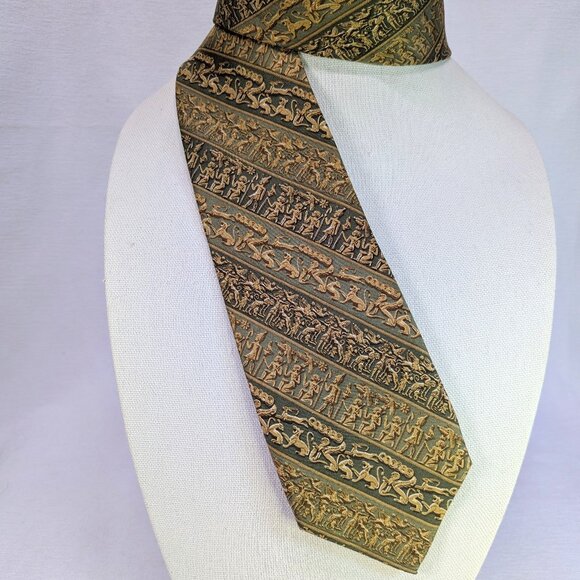 Vintage Metropolitan Museum of Art Men's Tie 100% Silk Egyptian Retro 3 3/4x60" - Picture 1 of 8